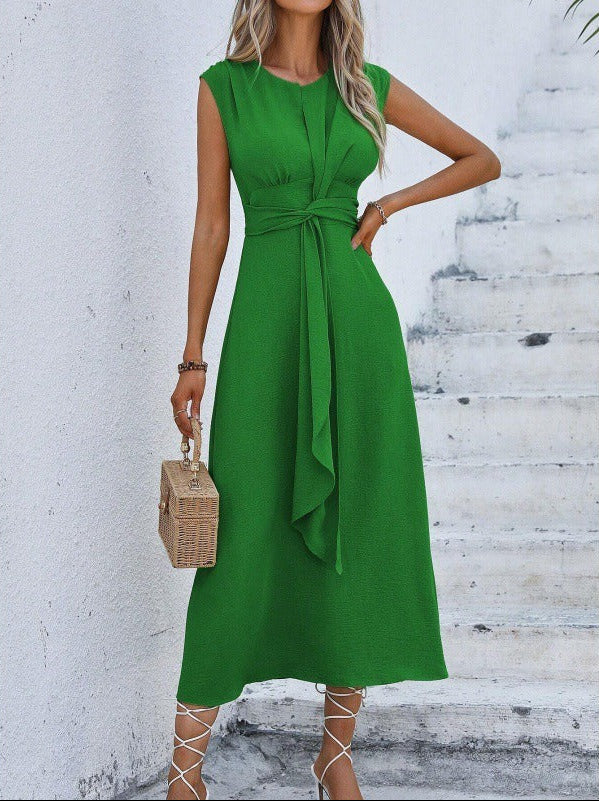 Eva™ - Abito Midi Elegante con Nodo in Vita
