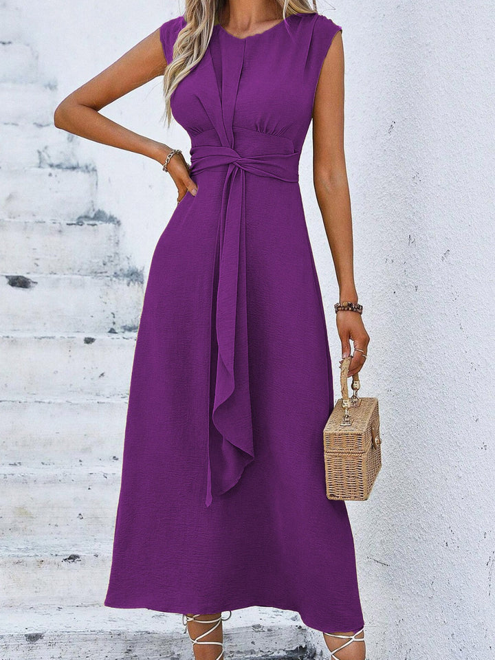 Eva™ - Abito Midi Elegante con Nodo in Vita