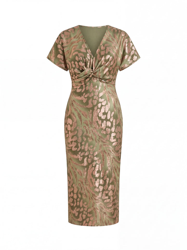 Ester™- Abito Midi Elegante con Nodo in Vita