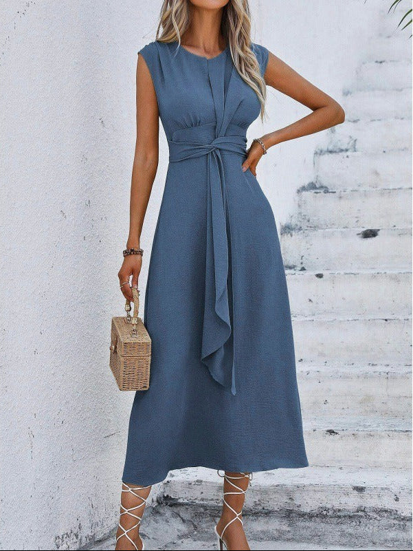 Eva™ - Abito Midi Elegante con Nodo in Vita
