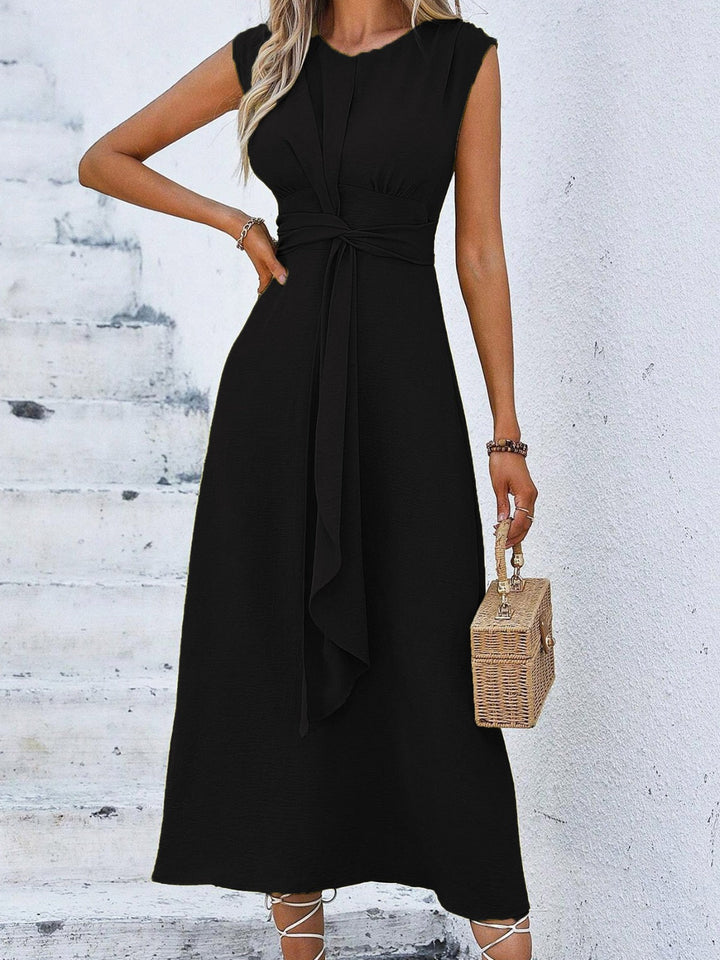 Eva™ - Abito Midi Elegante con Nodo in Vita