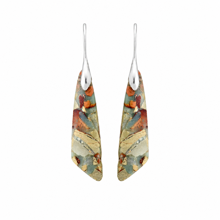 Vintage Earrings with Natural Stone