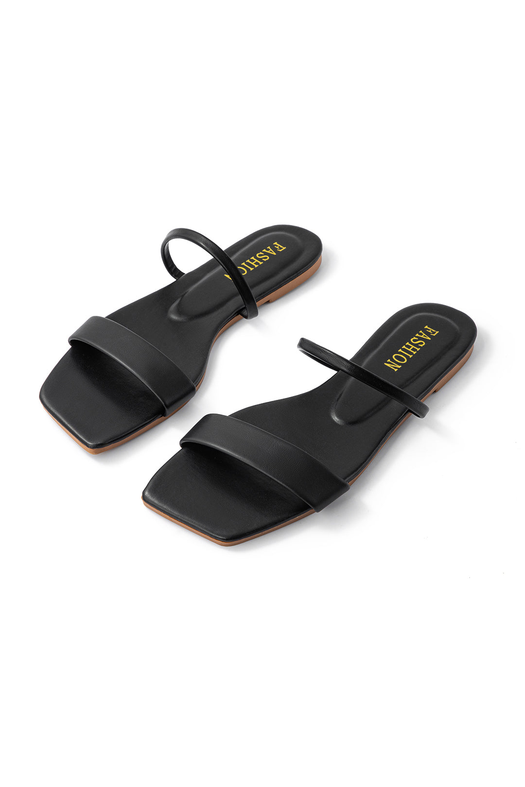 Sandali flat base con punta quadrata